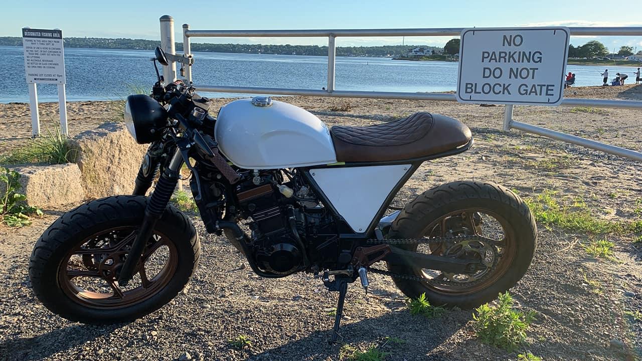Custom bike at the beach